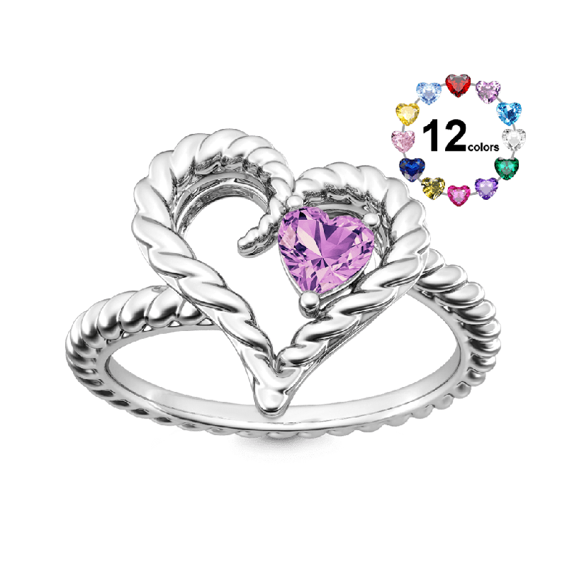 Twisted Rope Heart Promise Ring
