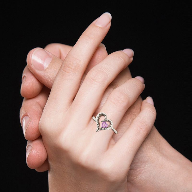 Twisted Rope Heart Promise Ring
