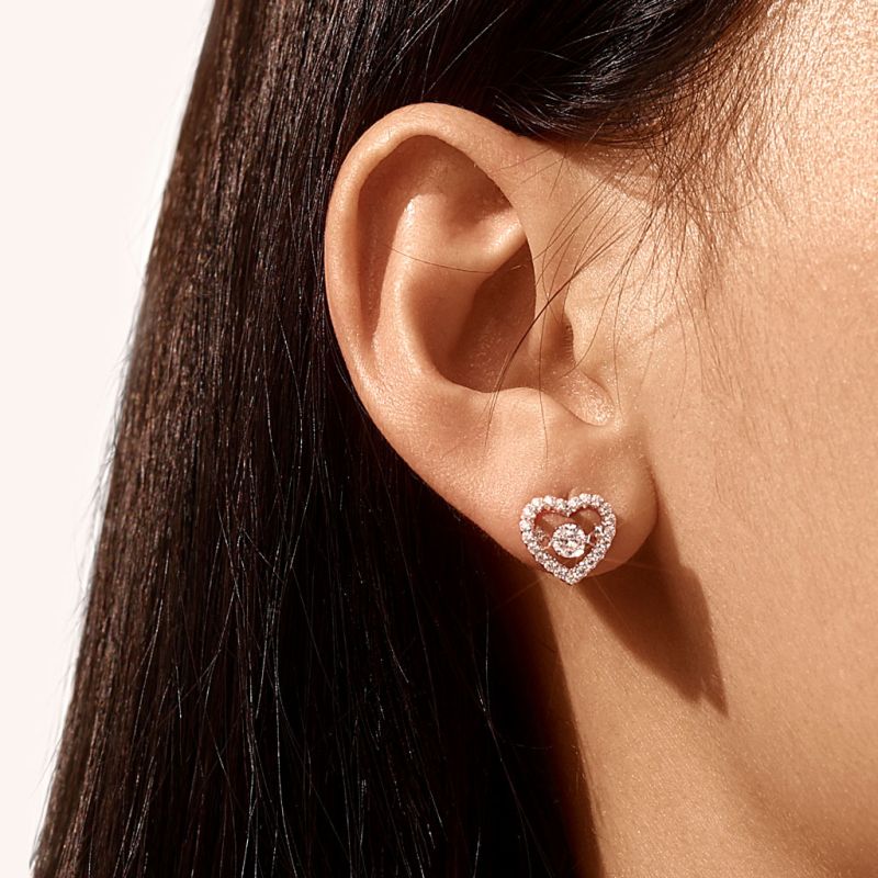Sparkling Pavé Heart Dancing Earrings