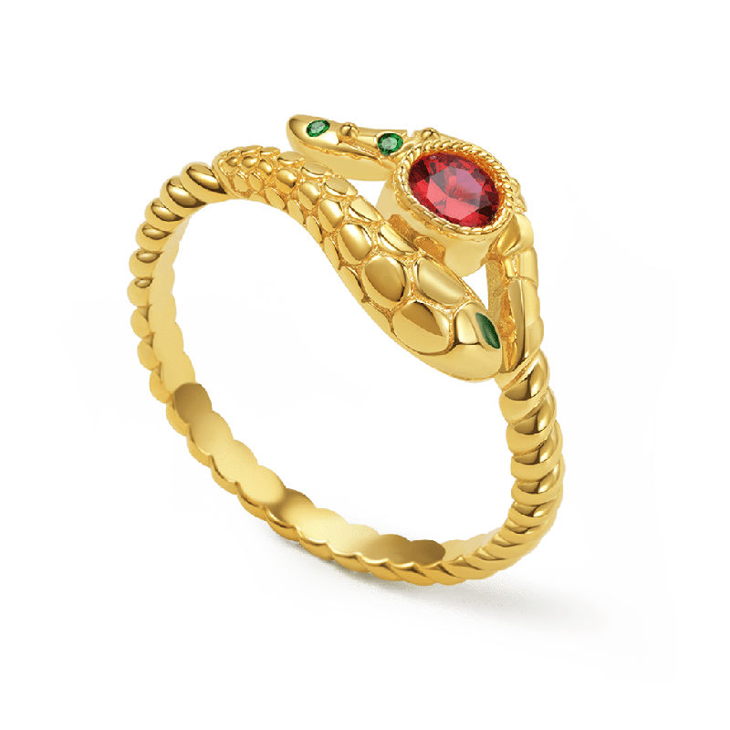 Snake Wraps Gem Twisted Rope Ring