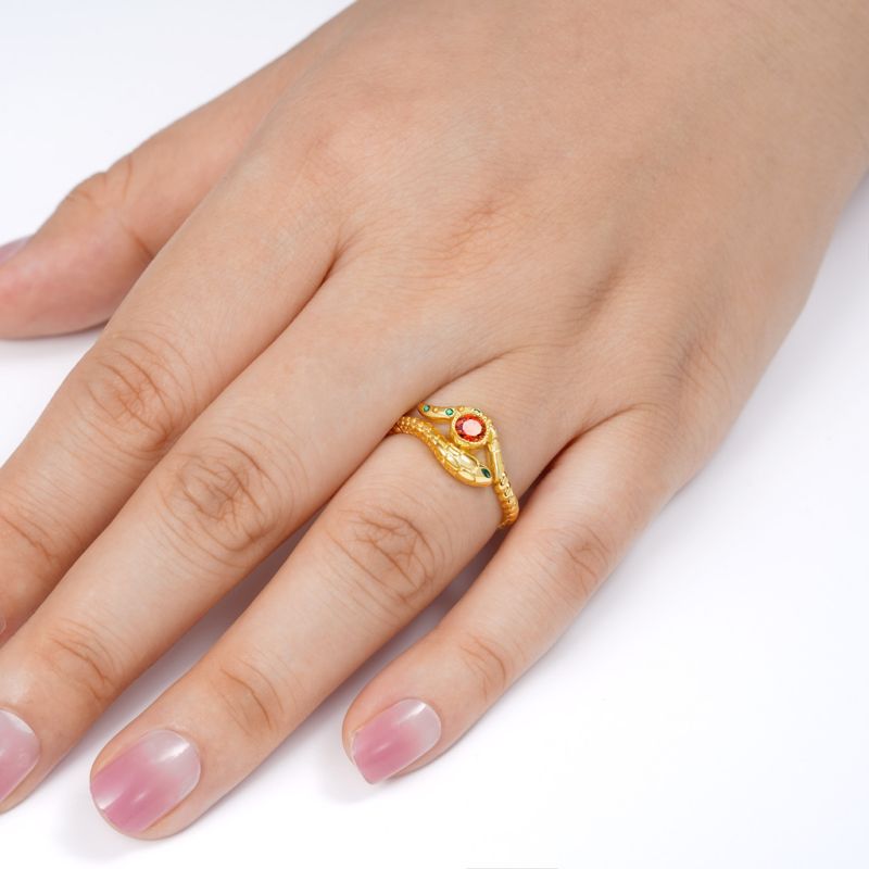 Snake Wraps Gem Twisted Rope Ring