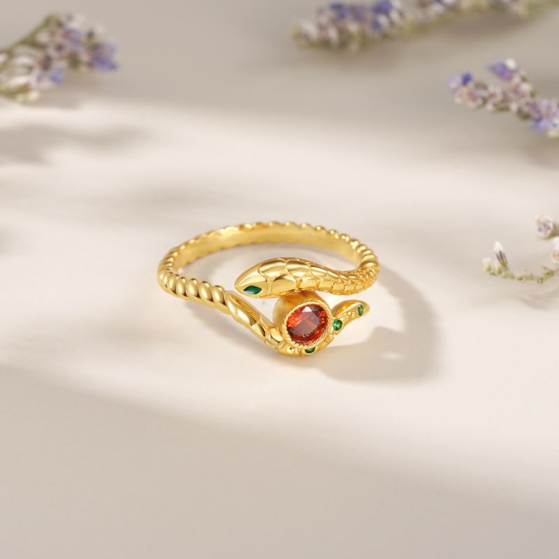 Snake Wraps Gem Twisted Rope Ring