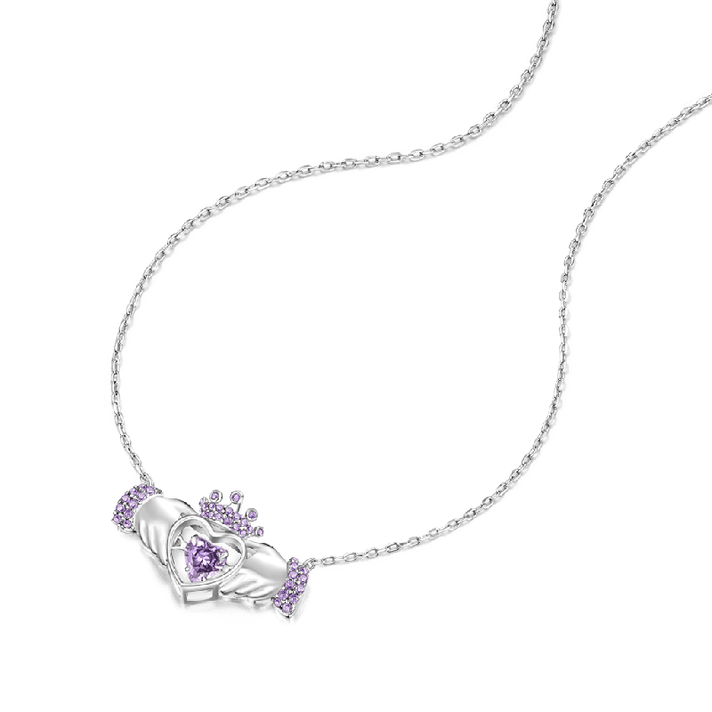 Hands Heart Crown Necklace