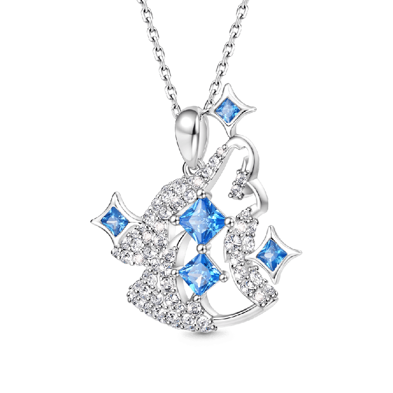 Howling Wolf Pave Pendant Necklace