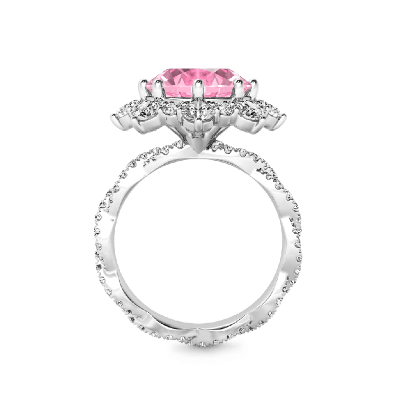 Round-cut Cluster Halo Ring