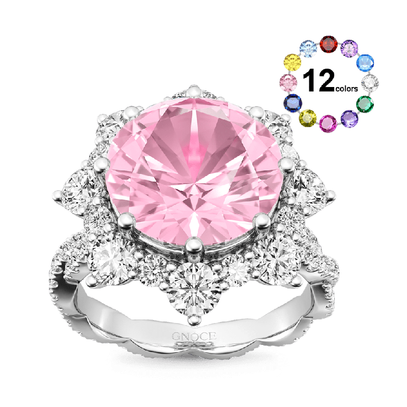 Round-cut Cluster Halo Ring