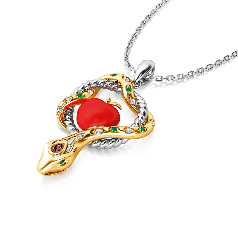 Serpent and Forbidden Fruit Necklace