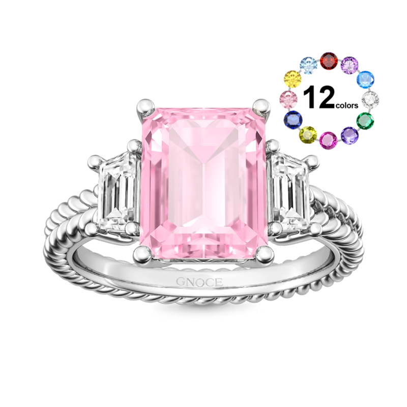 Emerald-cut Three Stone Ring