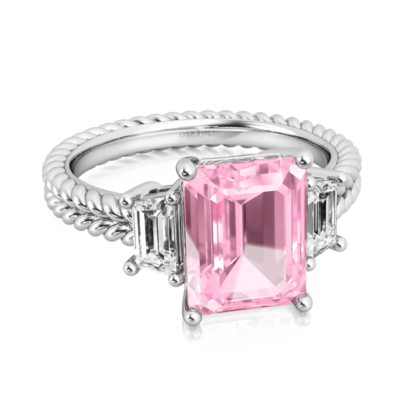 Emerald-cut Three Stone Ring