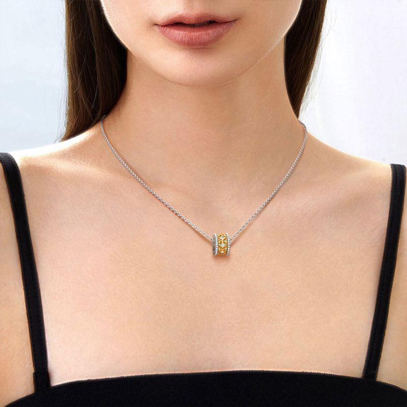 Halo Ruby Deluxe Drum Necklace