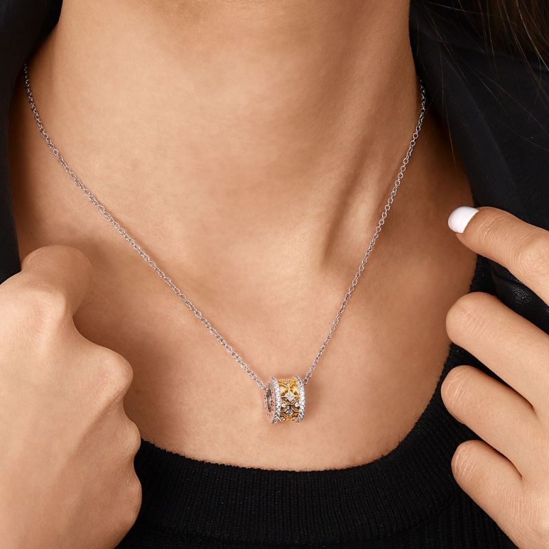 Halo Ruby Deluxe Drum Necklace