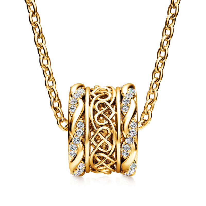 Romantic Heart Infinity Drum Necklace