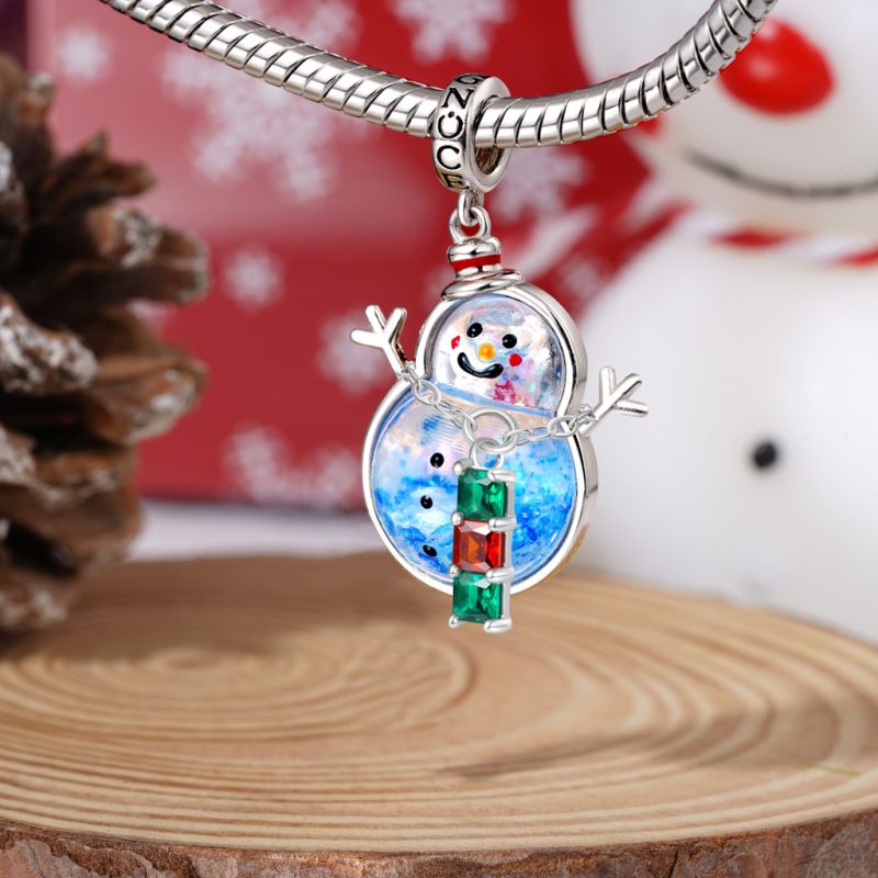 Christmas Snowman Quicksand Pendant