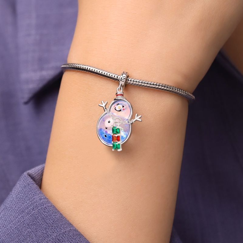 Christmas Snowman Quicksand Pendant