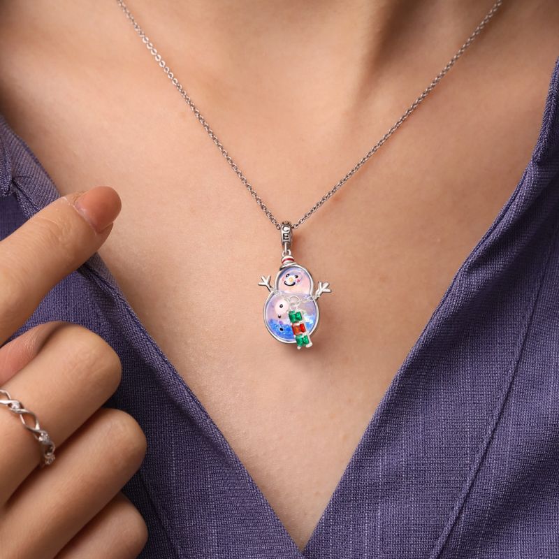 Christmas Snowman Quicksand Pendant