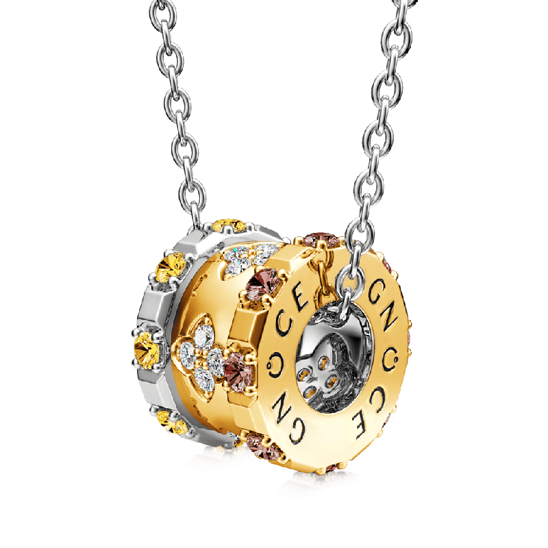 Lucky Four-leaf Clover Drum Necklace