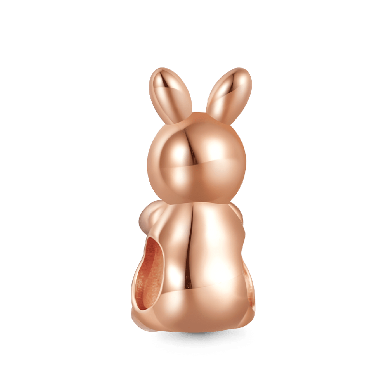 Gray Bunny Embraces Love Charm