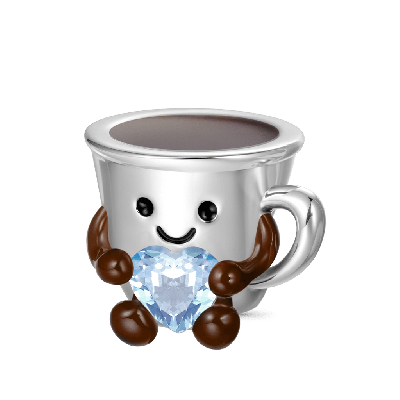 Coffee Cup Embraces Love Charm