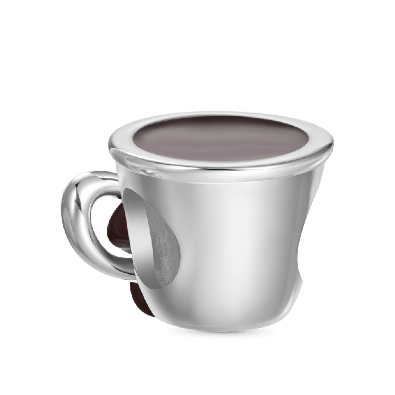 Coffee Cup Embraces Love Charm