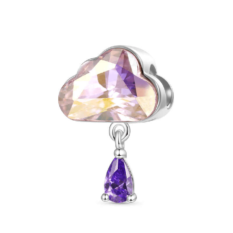 Pink Cloud Water Drop Charm