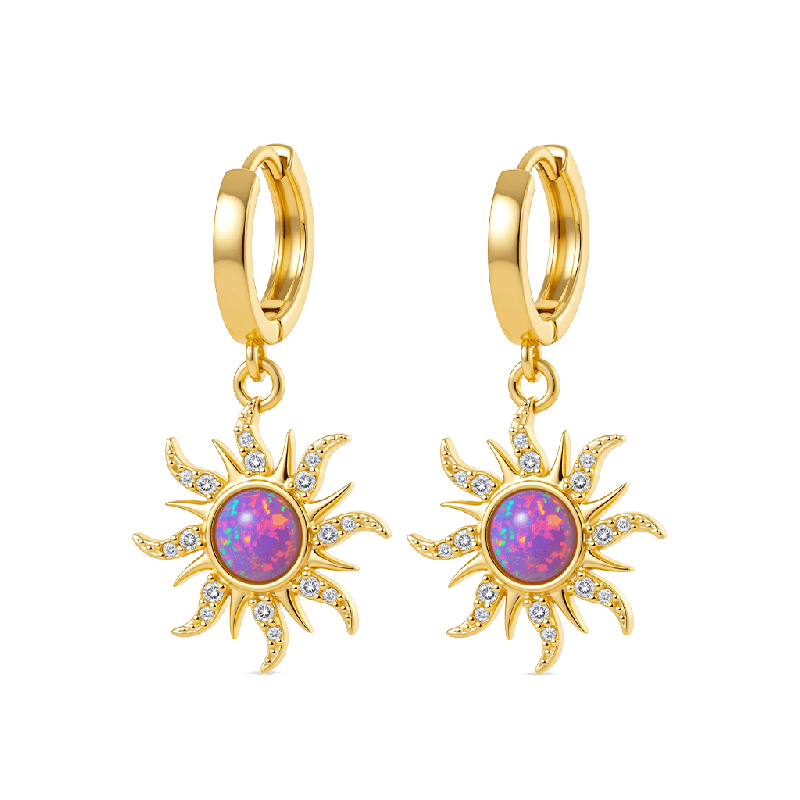 Dopamine Golden Sun Opal Earrings