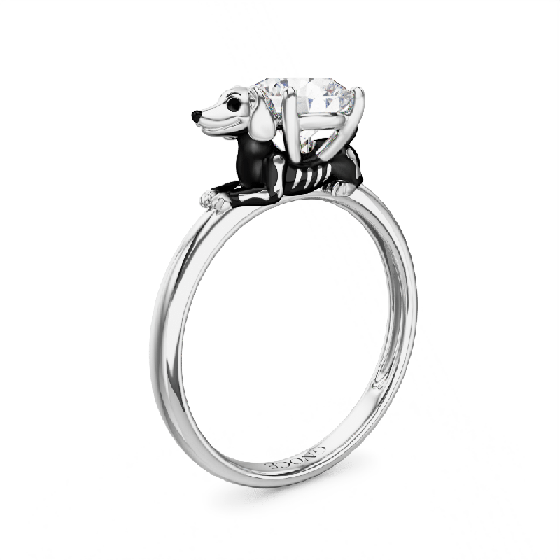 Skeleton Puppy Ring