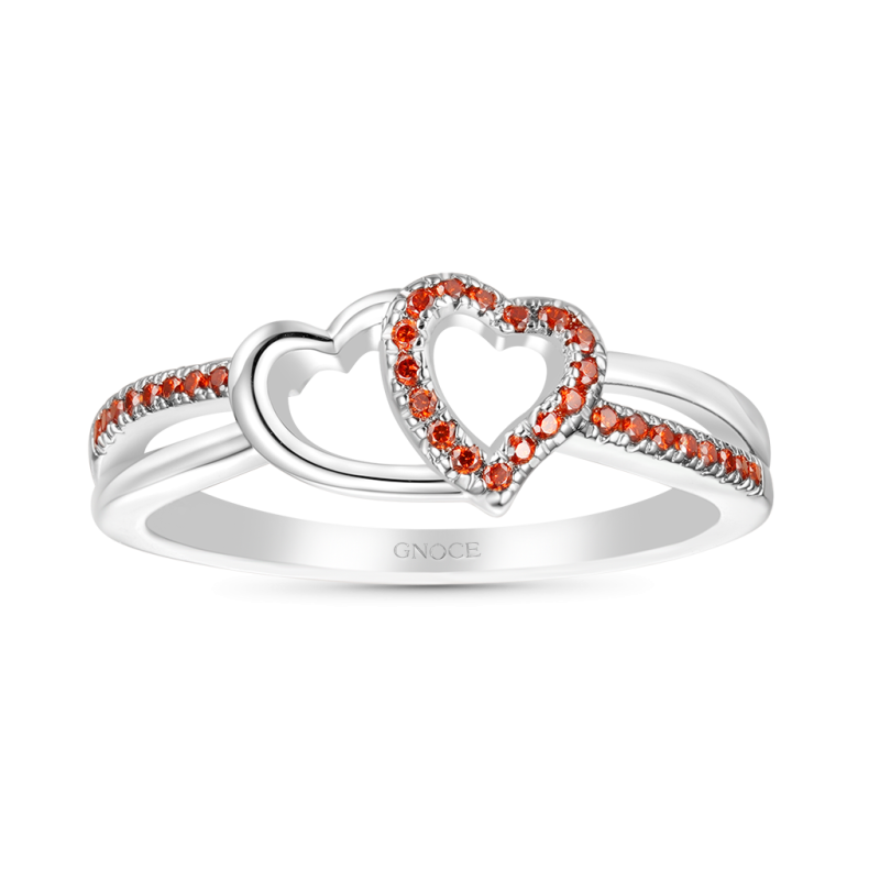 Two Hearts CZ Band Ring