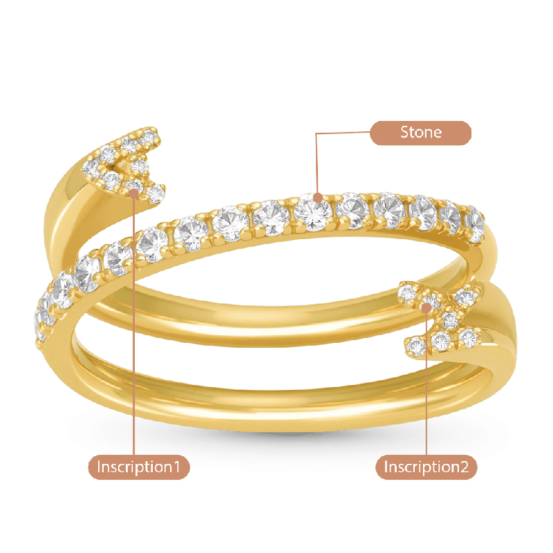 3 Row Nesting Ring with Engraving