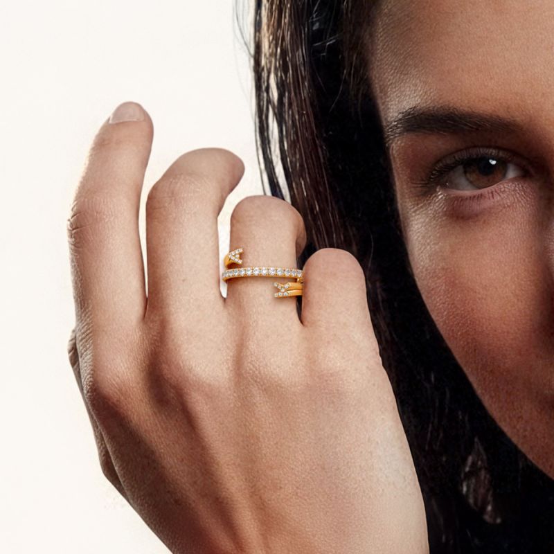 3 Row Nesting Ring with Engraving