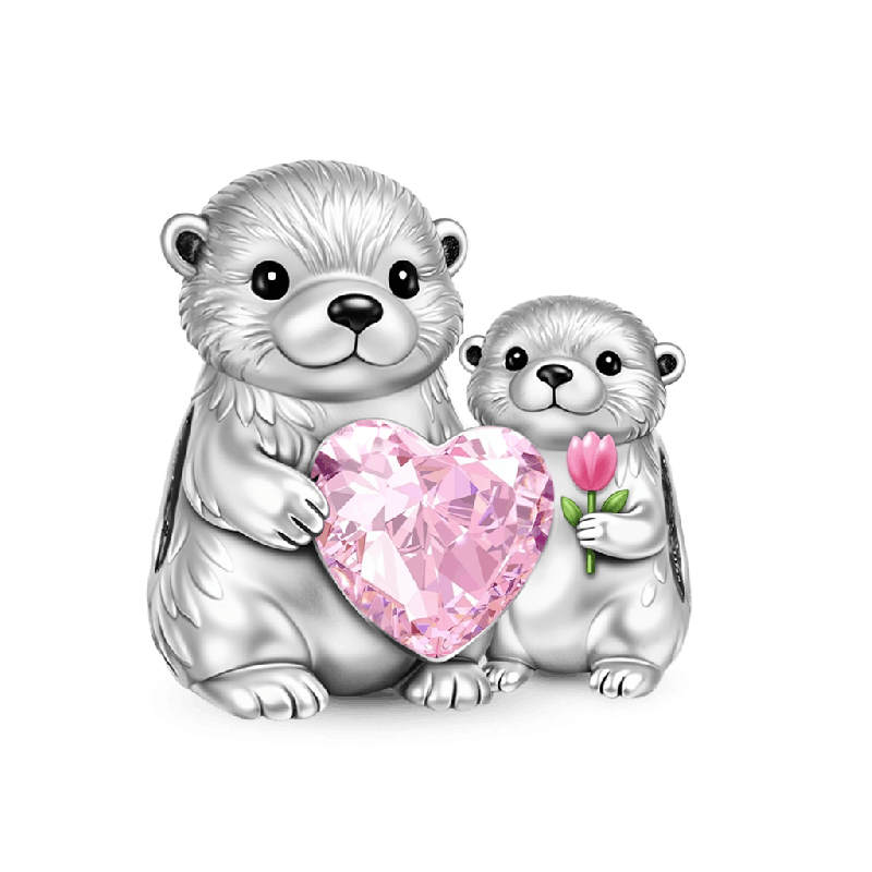 Otter Mom & Baby Charm