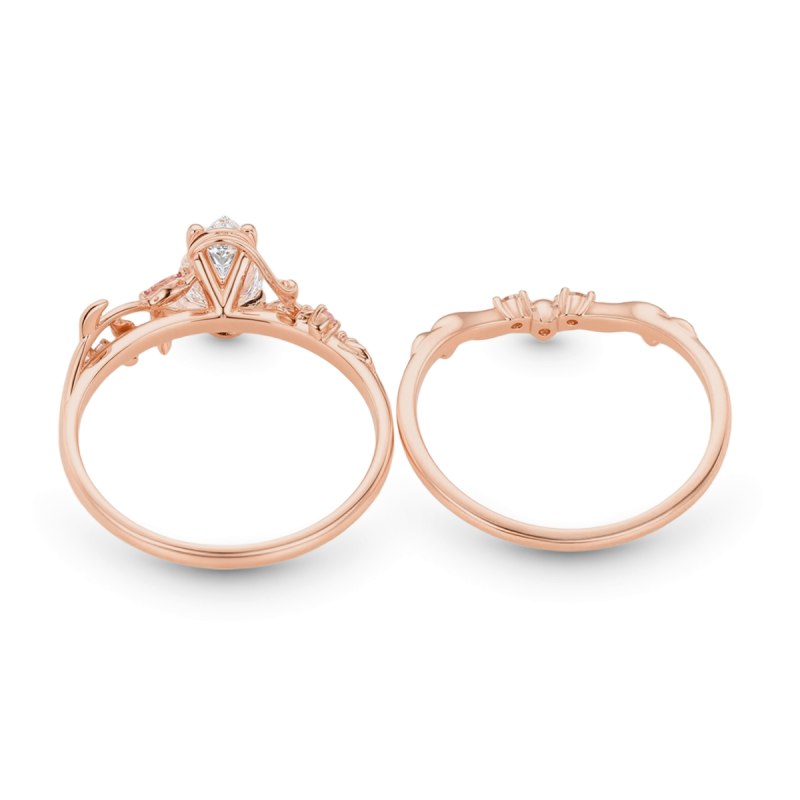 Leaf Pear-Cut Ring Set