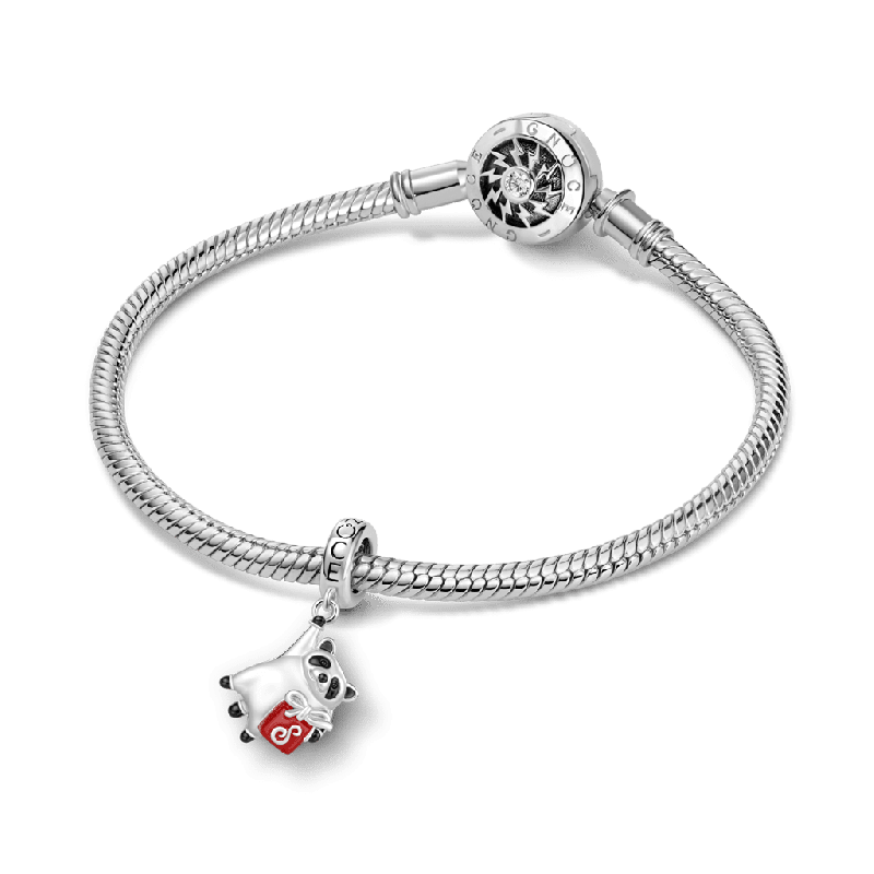 Panda Holding A Gift Box Pendant