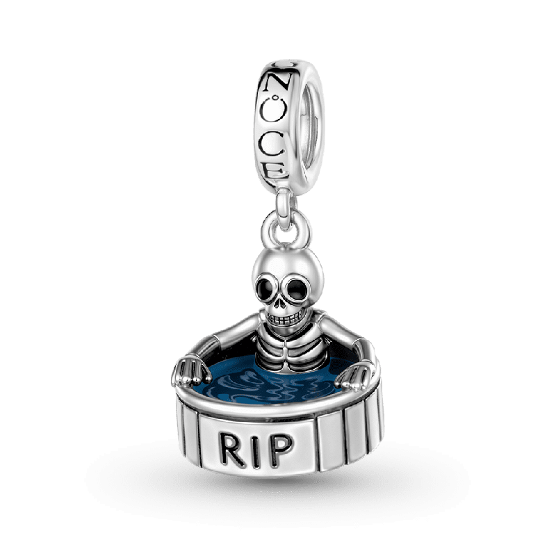 Skeleton In A Bath Charm
