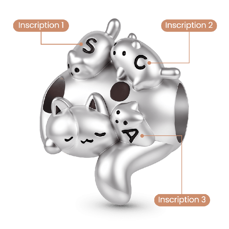 Mother Cat & Kittens Charm