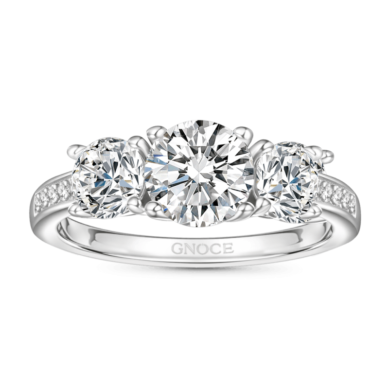 0.7 Ct VVS Moissanite Three-Stone Ring
