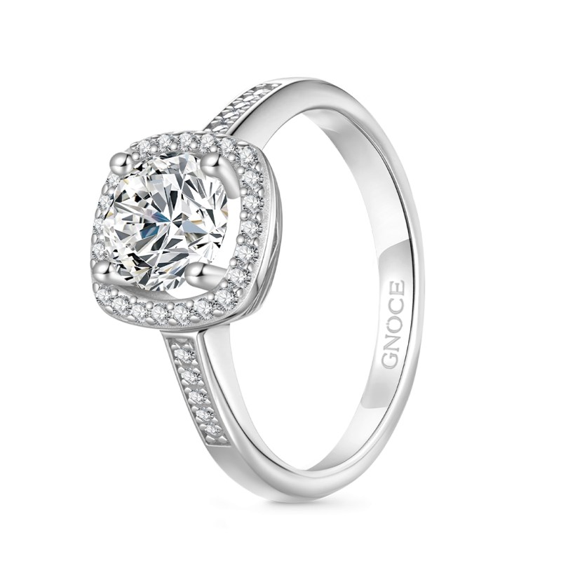 Classic Halo VVS Moissanite Engagement Ring