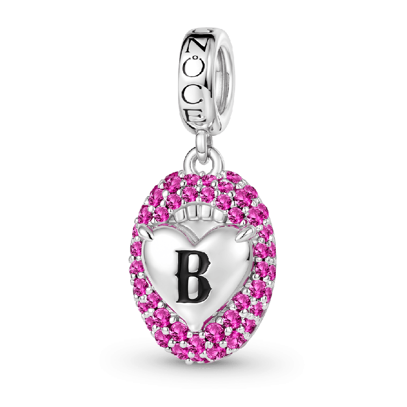 Open Mouth Heart Engravable Charm