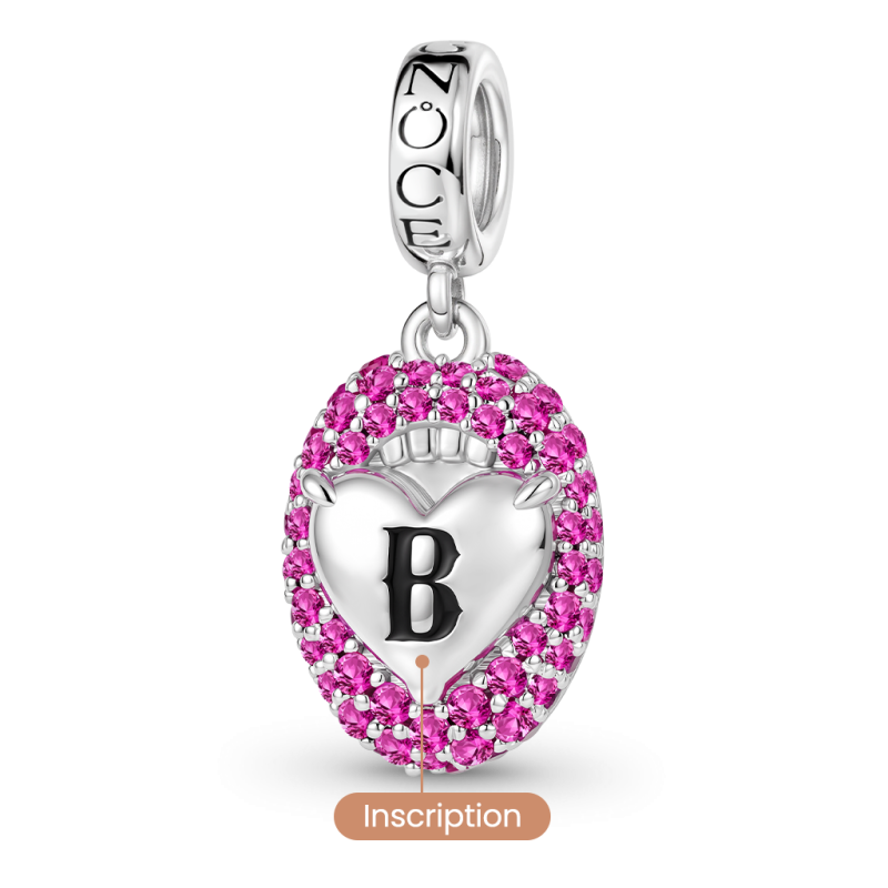 Open Mouth Heart Engravable Charm