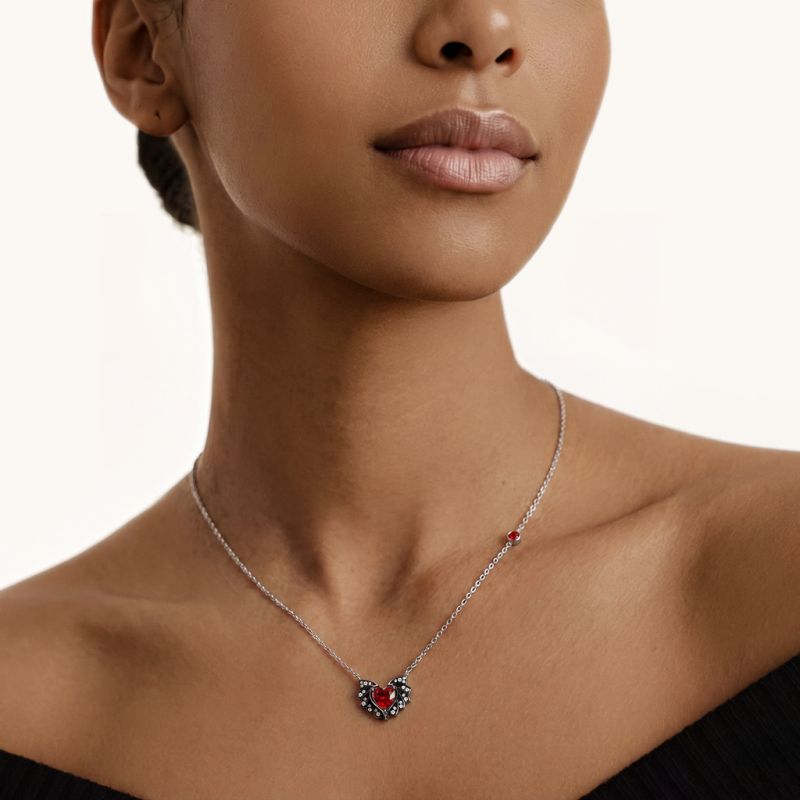 Bat Wings & Heart Necklace