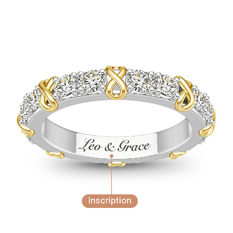 Infinity Symbol Round-cut Engravable Ring