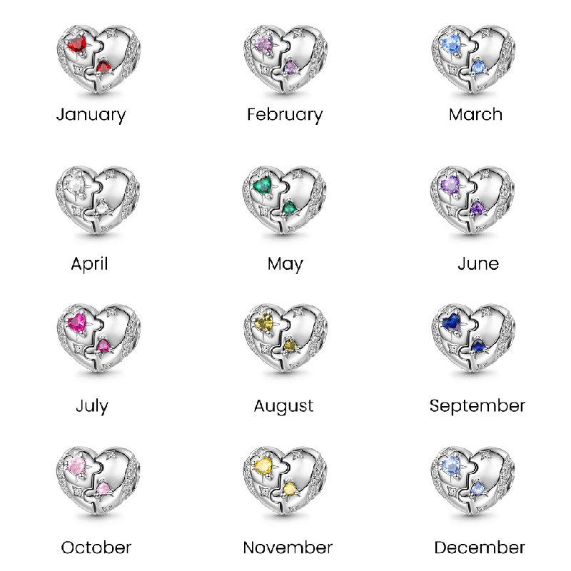 Puzzle Birthstone Charm