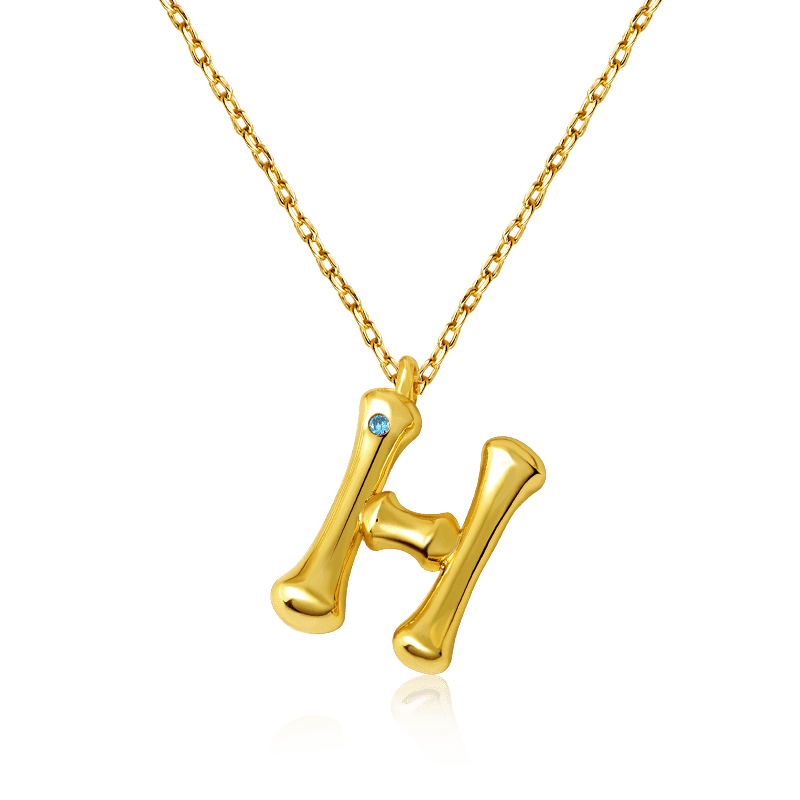 Bamboo Initial H Necklace