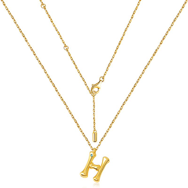 Bamboo Initial H Necklace