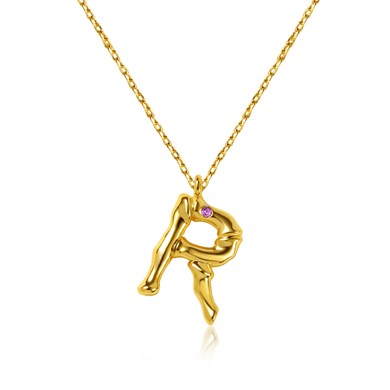 Bamboo Initial R Necklace