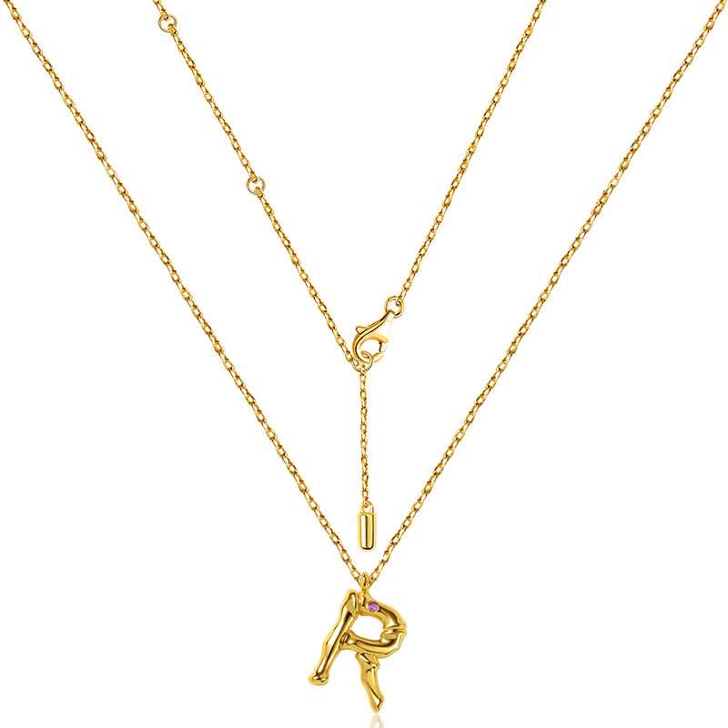 Bamboo Initial R Necklace