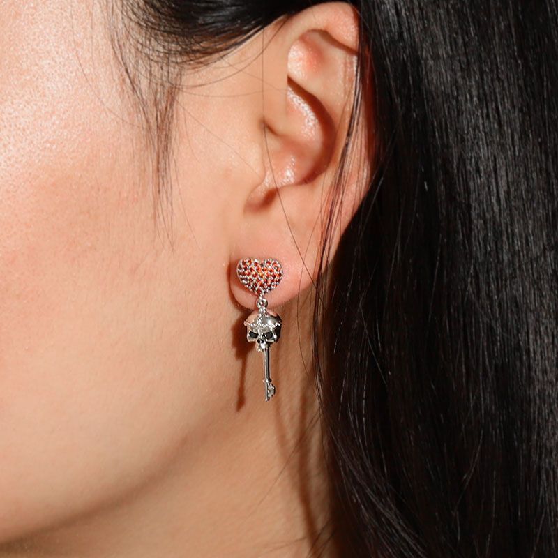 Skull Heart Earrings