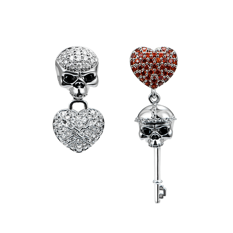 Skull Heart Earrings