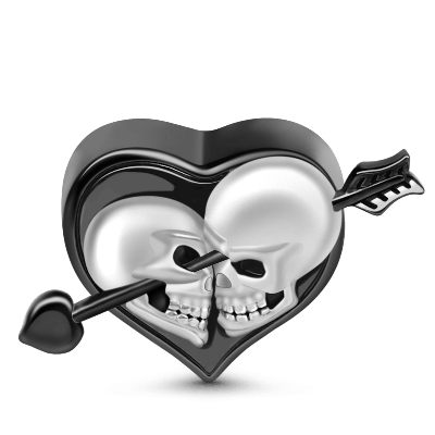 Arrow Through Skull Charm