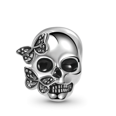 Butterfly Skull Charm