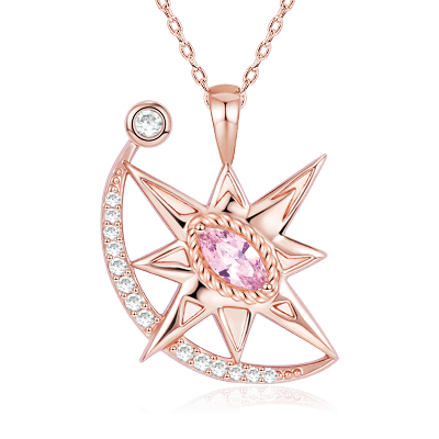 Eight-pointed Star with Moon Necklace